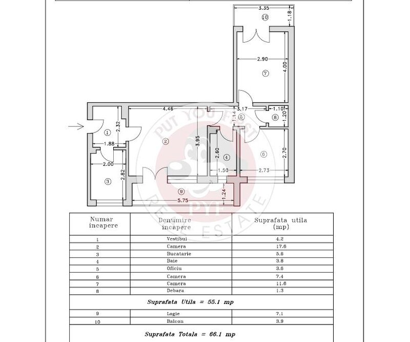 Camil Ressu | 3 camere | Semidec | 2 balcoane | 66mp | B11758